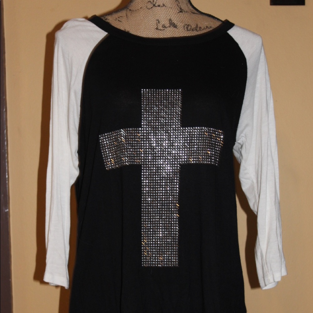 Forever21 Cross decal Shirt